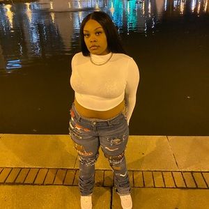 custom play boy inspired jeans